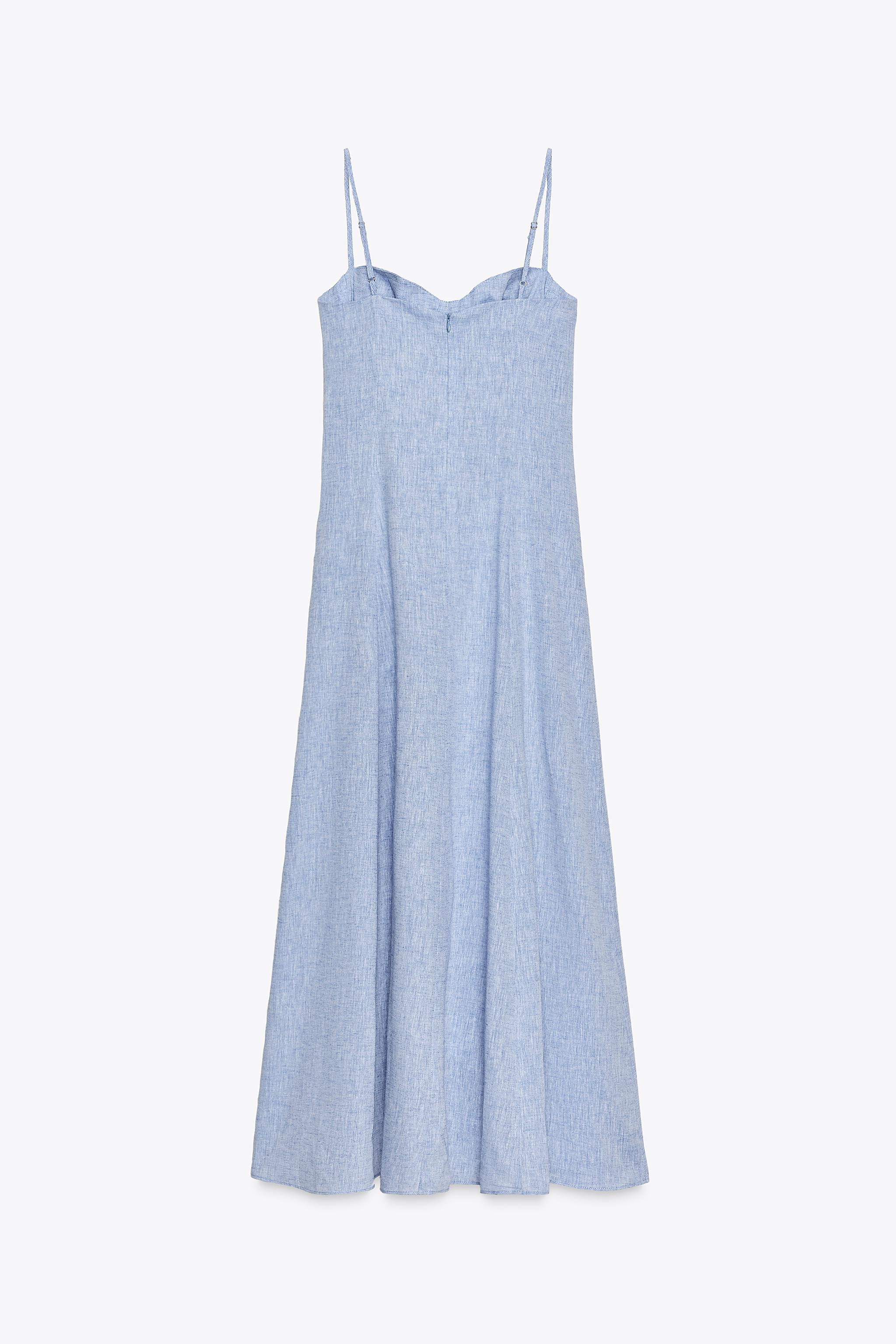 LINEN MIDI CORSET DRESS